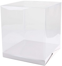 Karton Verpackung transparent für Geschenk 18x18x25 cm